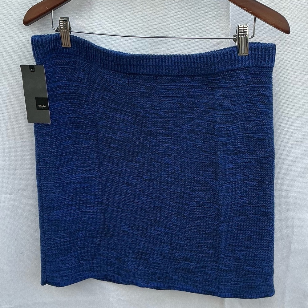 NWT Moschino Blue Ribbed Knit Mini Skirt Stretch Size XL - Picture 4 of 4
